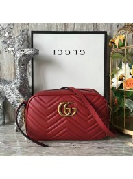 Gucci GG Marmont Matelasse Shoulder Bag 447632A Red HY9259zS17
