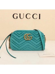 Gucci GG Marmont Matelasse Velvet Shoulder Bag 447632 Green HY2012EC68