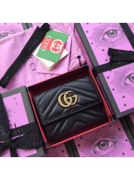 Gucci GG Marmont Matelasse Wallet 474802 Black HY18623Tk78