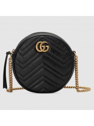 Gucci GG Marmont mini round shoulder bag 550154 black HY22796nV16