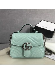 Gucci GG Marmont mini top handle bag 547260 light green HY3715Wi77
