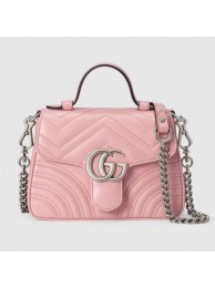 Gucci GG Marmont mini top handle bag 547260 pink HY24837su78
