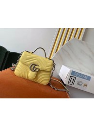 Gucci GG Marmont mini top handle bag 547260 yellow HY7325KX51