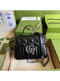 Gucci GG Marmont mini top handle bag 583571 black HY18452Yr55