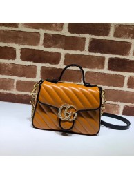Gucci GG Marmont Mini Top Handle Bag 583571 Cognac HY11516Qu69