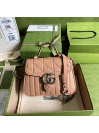 Gucci GG Marmont mini top handle bag 583571 Rose beige HY23061VF54