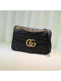 Gucci GG Marmont Mmatelasse Shoulder Bag 443496 Black HY1069va68