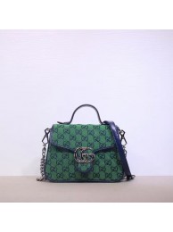 Gucci GG Marmont Multicolor mini top handle bag 583571 green HY741DV39