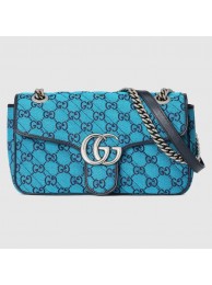 Gucci GG Marmont multicolor small shoulder bag 443497 blue HY27020UM91