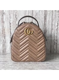Gucci GG Marmont Quilted Leather Backpack 476671 Apricot HY5552wn15