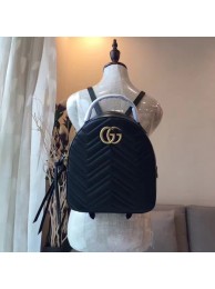 Gucci GG Marmont Quilted Leather Backpack 476671 Black HY21302dw37