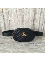 Gucci GG Marmont Quilted Leather Bag 476434 Black HY7624Oj66