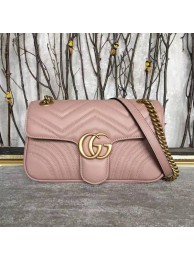 Gucci GG Marmont Sheenskin Shoulder Bag 443497A Light Pink HY7568Xw85