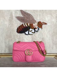 Gucci GG Marmont Sheenskin Shoulder Bag 443497A Pink HY21751mm78