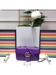 Gucci GG Marmont Sheenskin Shoulder Bag 443497A purple HY14802Yr55