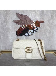 Gucci GG Marmont Sheenskin Shoulder Bag 443497A While HY24309MB38