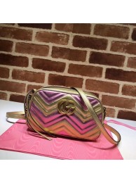 Gucci GG Marmont small matelasse shoulder bag 447632 Pink&gold HY8866qM91