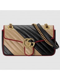 Gucci GG Marmont small shoulder bag 443497 Beige and black HY12473fo19