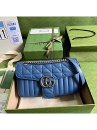 Gucci GG Marmont small shoulder bag 443497 Blue HY5246FT35