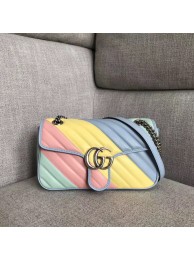 Gucci GG Marmont small shoulder bag 443497 green&pink&yellow&blue HY26880FA31