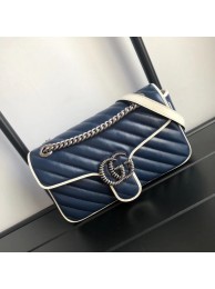Gucci GG Marmont small shoulder bag 443497 Navy HY1790lu18