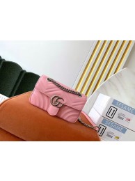 Gucci GG Marmont small shoulder bag 446744 light pink HY27021DV39