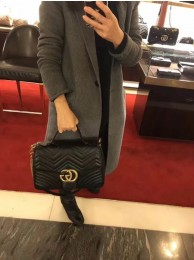 Gucci GG Marmont Small Top Handle Bag 498110 Black HY16198pk20