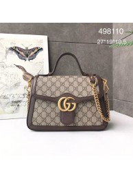 Gucci GG Marmont small top handle bag 498110 brown HY10289Ea63