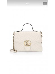 Gucci GG Marmont Small Top Handle Bag 498110 White HY10461Cw85