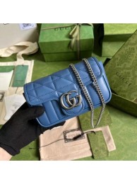 Gucci GG Marmont super mini bag 476433 blue HY17268pA42