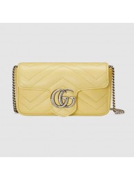 Gucci GG Marmont super mini bag 476433 Pastel yellow HY15857wv88