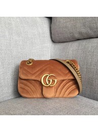 Gucci GG Marmont velvet mini bag 446744 brown HY1227dw37