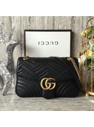 Gucci GG Marmont Velvet Shoulder Bag 443496A Black HY11566NP24