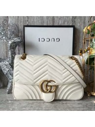 Gucci GG Marmont Velvet Shoulder Bag 443496A White HY6099EB28