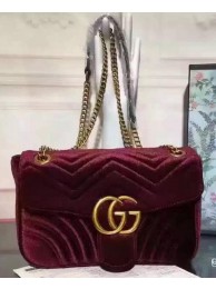 Gucci GG Marmont Velvet Shoulder Bag 443497 Purple HY3098qB82