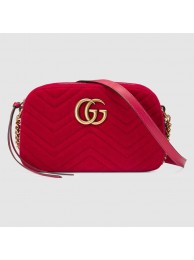 Gucci GG Marmont velvet small shoulder bag 447632 red HY2917UF26