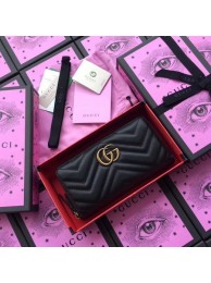 Gucci GG Marmont Zip Around Wallet 443123 Black HY5390TV86