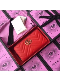 Gucci GG Marmont Zip Around Wallet 443123 Red HY11809uZ84