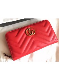 Gucci GG Marmont Zip Around Wallet 443123 Red HY2125fw56