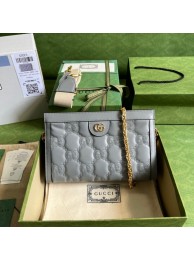 Gucci GG Matelasse leather shoulder bag 702200 Dusty grey HY25046Gp37