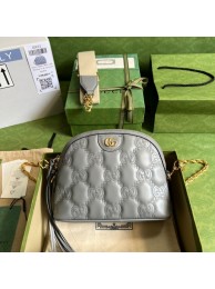 Gucci GG Matelasse leather shoulder bag 702229 Dusty grey HY9699cf57