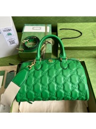 Gucci GG Matelasse leather top handle bag 702242 Bright green HY5918vN22