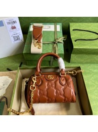 Gucci GG Matelasse leather top handle bag 702251 Light brown HY26630Mn81