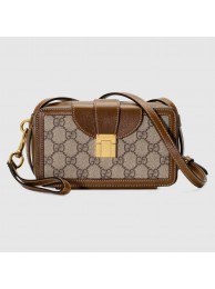 Gucci GG mini bag with clasp closure 614368 brown HY17345yx89
