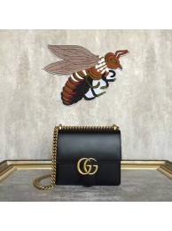 Gucci GG Original Marmont Leather Shoulder Bag 431384A Black HY19009nQ90