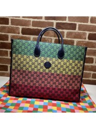 Gucci GG shopping bag 659980 Green&yellow&red& powder HY16639Kf26