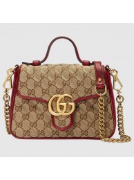 Gucci GG Supreme canvas Mini Top Handle Bag 583571 red HY23544Xp72