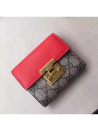 Gucci GG Supreme Canvas Padlock Wallet 453155 Red HY11626De45