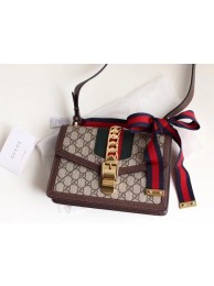 Gucci GG Supreme canvas Sylvie small shoulder bag 421882 brown HY11598ta99