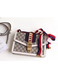 Gucci GG Supreme canvas Sylvie small shoulder bag 421882 white HY11225nB26
